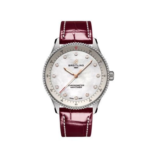 Breitling Navitimer Quartz 32 Stainless Steel / MOP / Alligator A77320E61A2P2