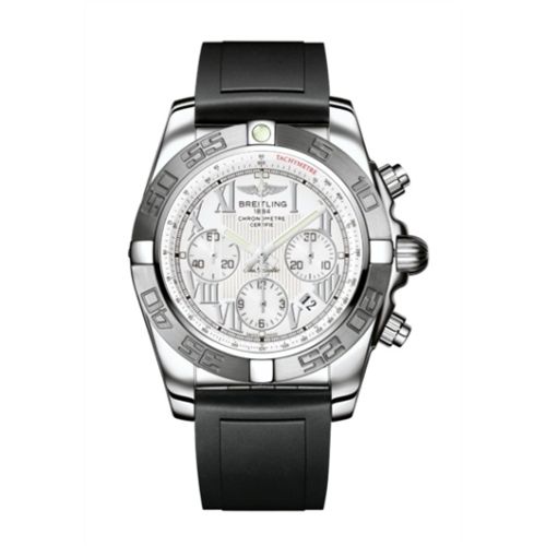 Breitling Chronomat 44 Stainless Steel / White - Roman / Rubber AB011011/A690/131S