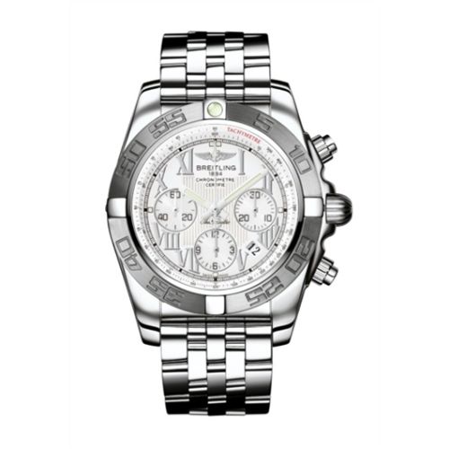 Breitling Chronomat 44 Stainless Steel / White - Roman / Bracelet AB011011/A690/375A