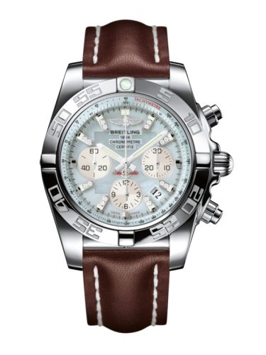 Breitling Chronomat 44 Stainless Steel / Gray Pearl Diamond / Calf AB011012.G686.437X
