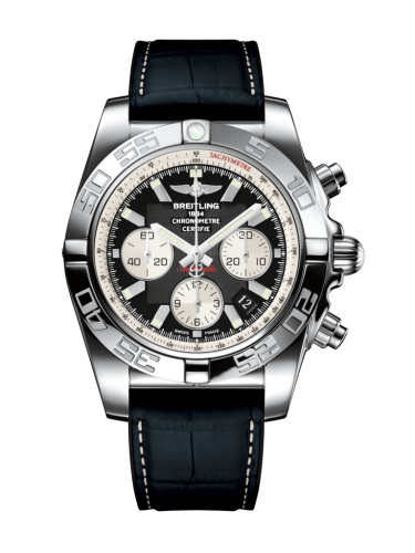 Breitling Chronomat 44 Stainless Steel / Onyx Black / Croco Rubber / Folding AB011012/B967/296S/A20D.4
