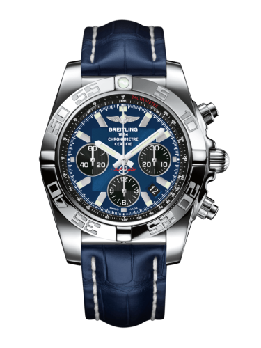 Breitling Chronomat 44 Stainless Steel / Blackeye Blue / Croco / Pin AB011012/C789/731P/A20BA.1