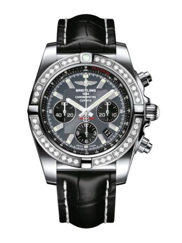 Breitling Chronomat 44 Stainless Steel / Diamond / Blackeye Gray / Croco AB011053.F546.743P