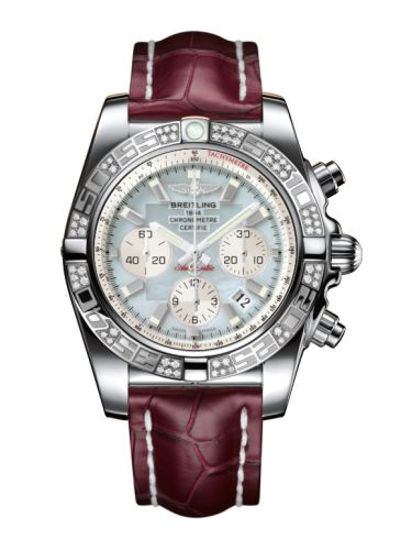 Breitling Chronomat 44 Stainless Steel / Diamond / Gray Pearl / Croco AB0110AA.G685.735P