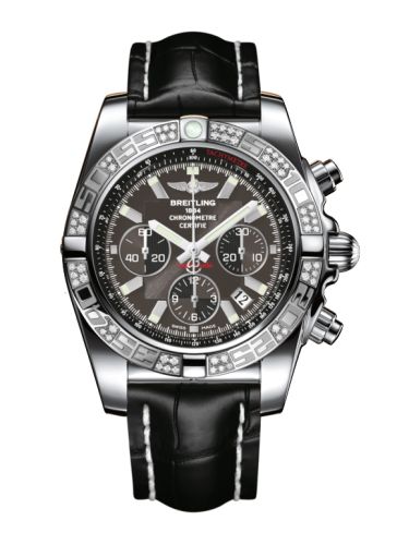 Breitling Chronomat 44 Stainless Steel / Diamond / Carbon Black / Croco AB0110AA.M524.743P