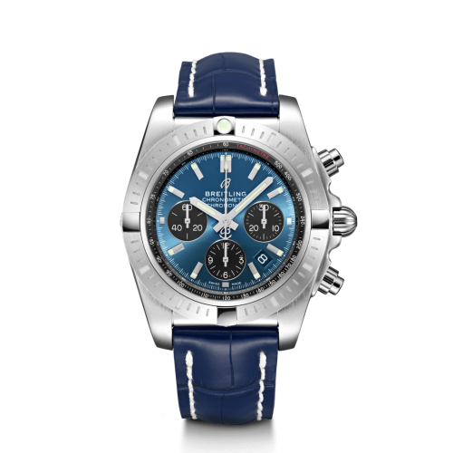 Breitling Chronomat B01 Chronograph 44 Stainless Steel / Blackeye Blue / Croco / Pin AB0115101C1P1