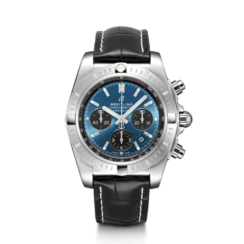 Breitling Chronomat B01 Chronograph 44 Stainless Steel / Blackeye Blue / Croco / Folding AB0115101C1P4