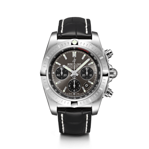 Breitling Chronomat B01 Chronograph 44 Stainless Steel / Blackeye Grey / Croco / Folding AB0115101F1P2