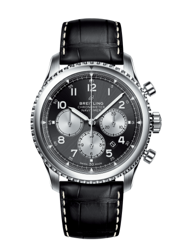 Breitling Navitimer 8 B01 Chronograph 43 Stainless Steel / Black / Croco AB0117131B1P1