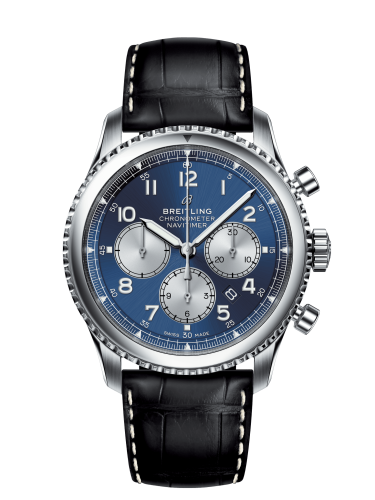 Breitling Navitimer 8 B01 Chronograph 43 Stainless Steel / Blue / Black Croco AB0117131C1P1