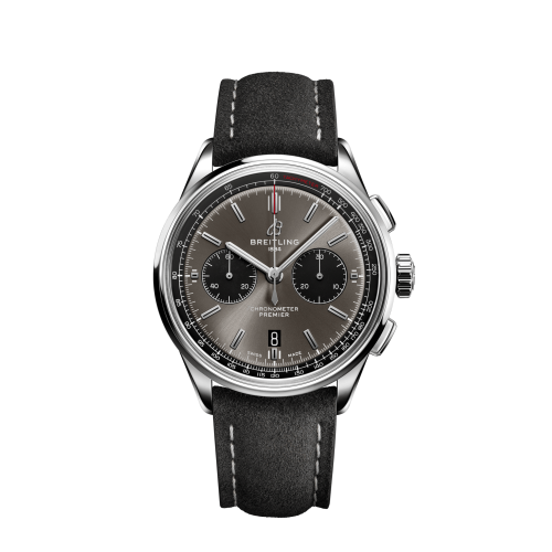 Breitling Premier B01 Chronograph 42 Stainless Steel / Anthracite / Nubuck / Folding AB0118221B1X1
