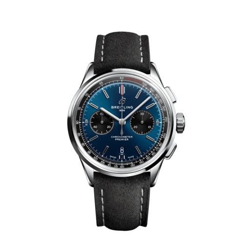 Breitling Premier B01 Chronograph 42 Stainless Steel / Blue / Anthracite Nubuck / Pin AB0118221C1X4