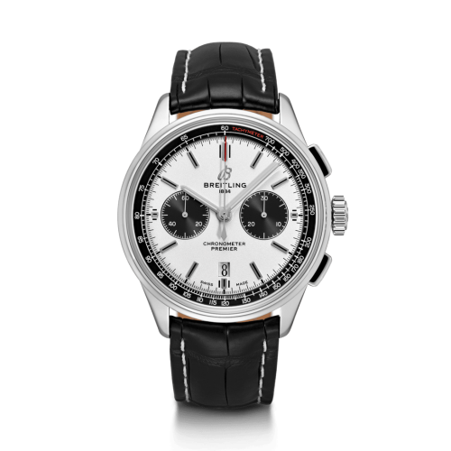 Breitling Premier B01 Chronograph 42 Stainless Steel / Silver / Croco / Folding AB0118221G1P1