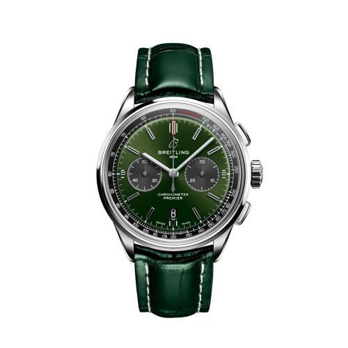 Breitling Premier B01 Chronograph 42 Stainless Steel / Green / Alligator - Folding AB0118221L1P1