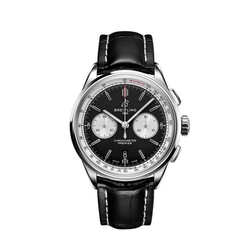 Breitling Premier B01 Chronograph 42 Stainless Steel / Black / Alligator / Pin AB0118371B1P2