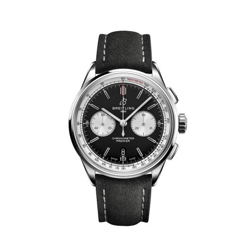 Breitling Premier B01 Chronograph 42 Stainless Steel / Black / Nubuck / Pin AB0118371B1X2