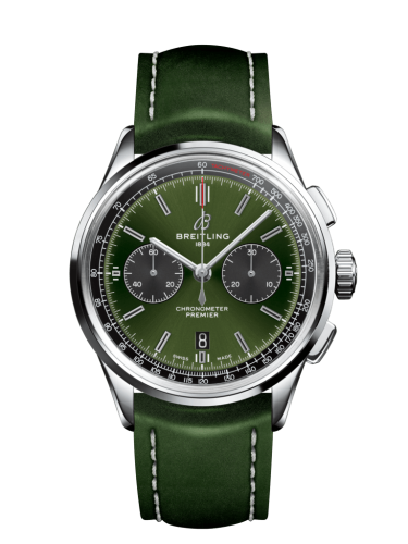 Breitling Premier B01 Chronograph 42 Bentley Stainless Steel / Green / Calf / Folding AB0118A11L1X1