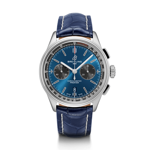 Breitling Premier B01 Chronograph 42 Stainless Steel / Blue / Croco / Pin AB0118A61C1P2
