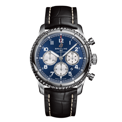 Breitling Aviator 8 B01 Chronograph 43 Stainless Steel / Blue / Croco / Pin AB0119131C1P1