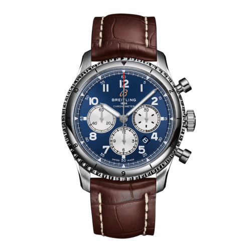Breitling Aviator 8 B01 Chronograph 43 Stainless Steel / Blue / Croco / Pin AB0119131C1P2