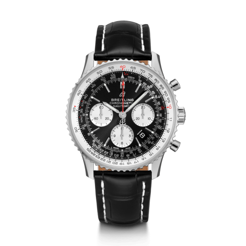 Breitling Navitimer 1 B01 Chronograph 43 Stainless Steel / Black / Croco / Folding AB0121211B1P2