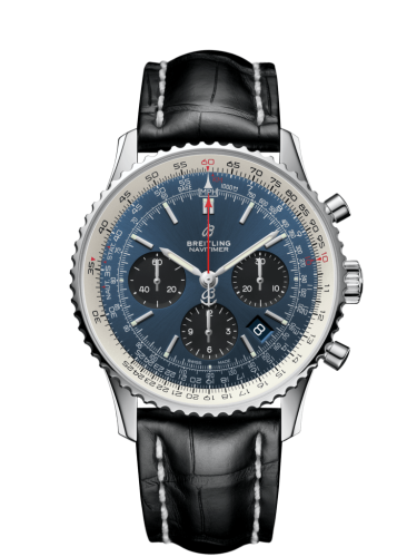 Breitling Navitimer 1 B01 Chronograph 43 Stainless Steel / Blue / Croco / Pin AB0121211C1P1