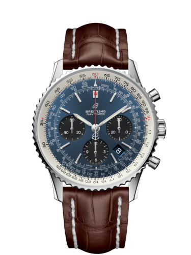 Breitling Navitimer 1 B01 Chronograph 43 Stainless Steel / Blue / Croco / Folding AB0121211C1P4