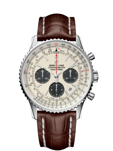 Breitling Navitimer 1 B01 Chronograph 43 Stainless Steel / Silver / Croco / Pin AB0121211G1P1