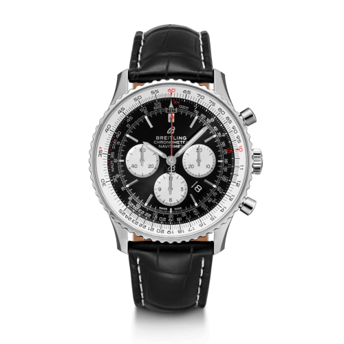 Breitling Navitimer 1 B01 Chronograph 46 Stainless Steel / Black / Croco / Folding AB0127211B1P2