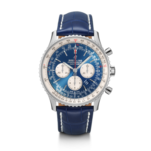 Breitling Navitimer 1 B01 Chronograph 46 Stainless Steel / Aurora Blue / Croco / Folding AB0127211C1P2