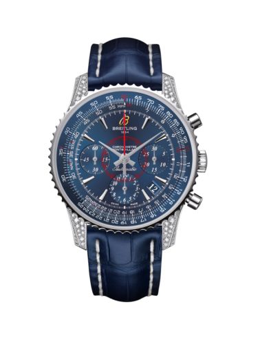 Breitling Montbrillant 01 Stainless Steel / Diamondworks / Aurora Blue / Croco AB013067|C894|718P