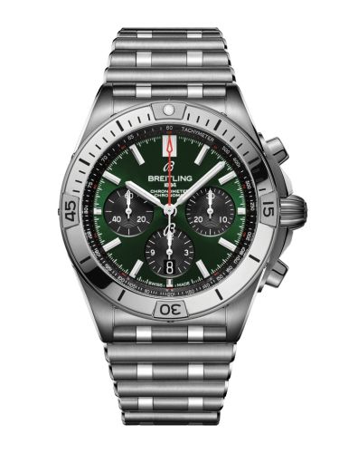 Breitling Chronomat B01 42 Stainless Steel / Green / Rouleaux AB0134101L1A1