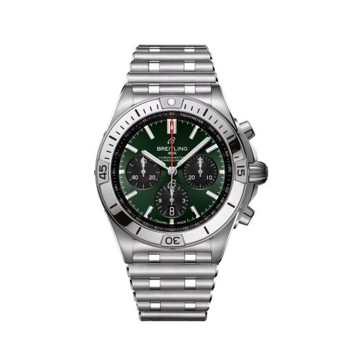 Breitling Chronomat B01 42 Stainless Steel / Green / Rouleaux AB0134101L2A1