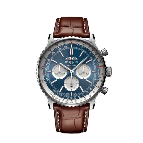 Breitling Navitimer B01 Chronograph 46 Stainless Steel / Blue / Alligator - Folding AB0137211C1P1