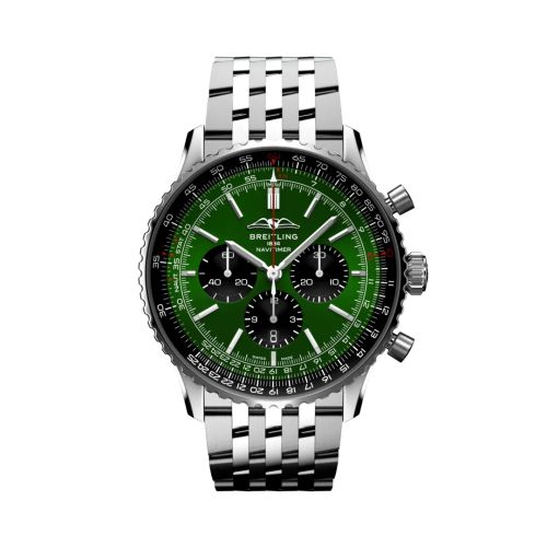 Breitling Navitimer B01 Chronograph 46 Stainless Steel / Green / Bracelet AB0137241L1A1