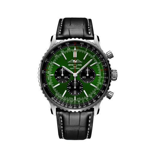 Breitling Navitimer B01 Chronograph 46 Stainless Steel / Green / Alligator - Folding AB0137241L1P1