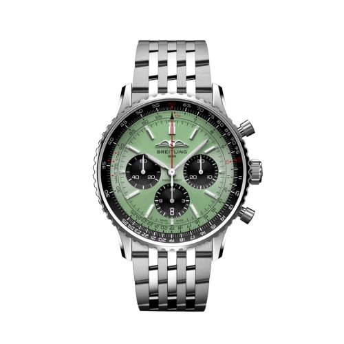 Breitling Navitimer B01 Chronograph 43 Stainless Steel / Mint Green / Bracelet AB0138241L1A1