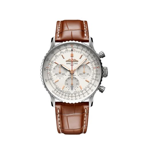 Breitling Navitimer B01 Chronograph 41 Stainless Steel / Silver / Alligator - Folding AB0139211G1P1