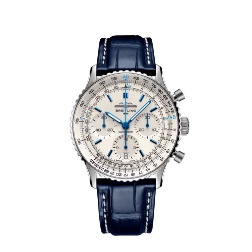 Breitling Navitimer B01 Chronograph 41 Stainless Steel / White - Boutique / Alligator - Folding AB0139A71G1P1