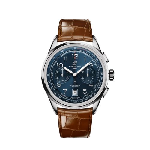 Breitling Premier B01 Chronograph 42 Stainless Steel / Blue / Alligator AB0145171C1P1
