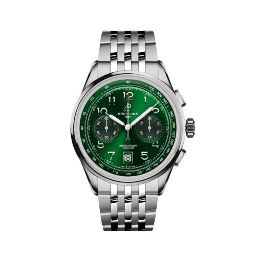 Breitling Premier B01 Chronograph 42 Stainless Steel / Green / Bracelet AB0145371L1A1