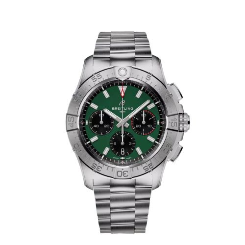 Breitling Avenger B01 Chronograph 42 Stainless Steel / Green / Bracelet AB0146101L1A1