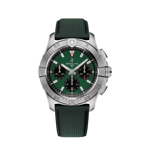 Breitling Avenger B01 Chronograph 42 Stainless Steel / Green / Strap AB0146101L1X1