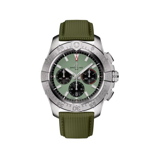 Breitling Avenger B01 Chronograph 44 Stainless Steel / Green / Strap AB0147101L1X1