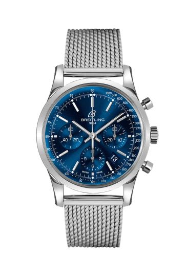 Breitling Transocean Chronograph Stainless Steel / Blue / Limited Edition AB015112/C860/154A