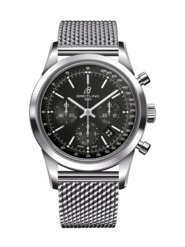 Breitling Transocean Chronograph Stainless Steel / Black / Bracelet AB0152121B1A1