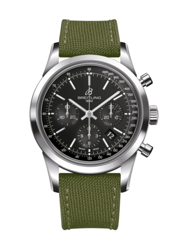 Breitling Transocean Chronograph Stainless Steel / Black / Military / Pin AB015212/BA99/106W/A20BA.1
