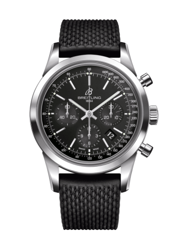 Breitling Transocean Chronograph Stainless Steel / Black / Rubber / Folding AB015212/BA99/279S/A20D.2