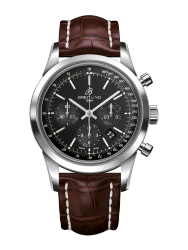 Breitling Transocean Chronograph Stainless Steel / Black / Croco / Pin AB015212/BA99/739P/A20BA.1