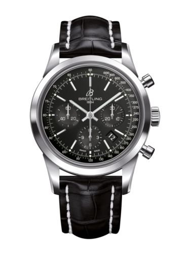Breitling Transocean Chronograph Stainless Steel / Black / Croco / Pin AB015212/BA99/743P/A20BA.1